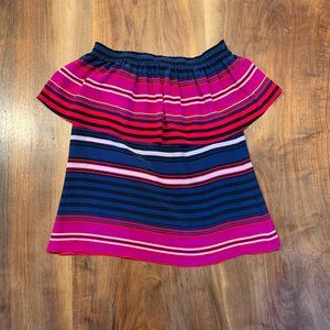 Joie silk off shoulder stripe blouse